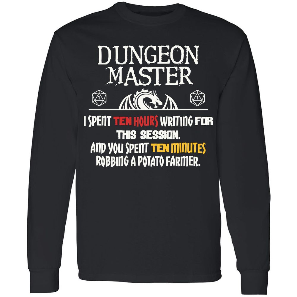 Dungeon Master Chaos Meme Long Sleeve T-Shirt - Black - 1