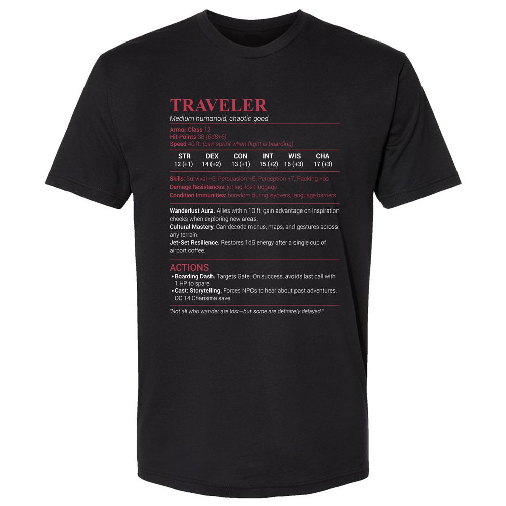 Traveler Premium Unisex T-Shirt - Black - 1