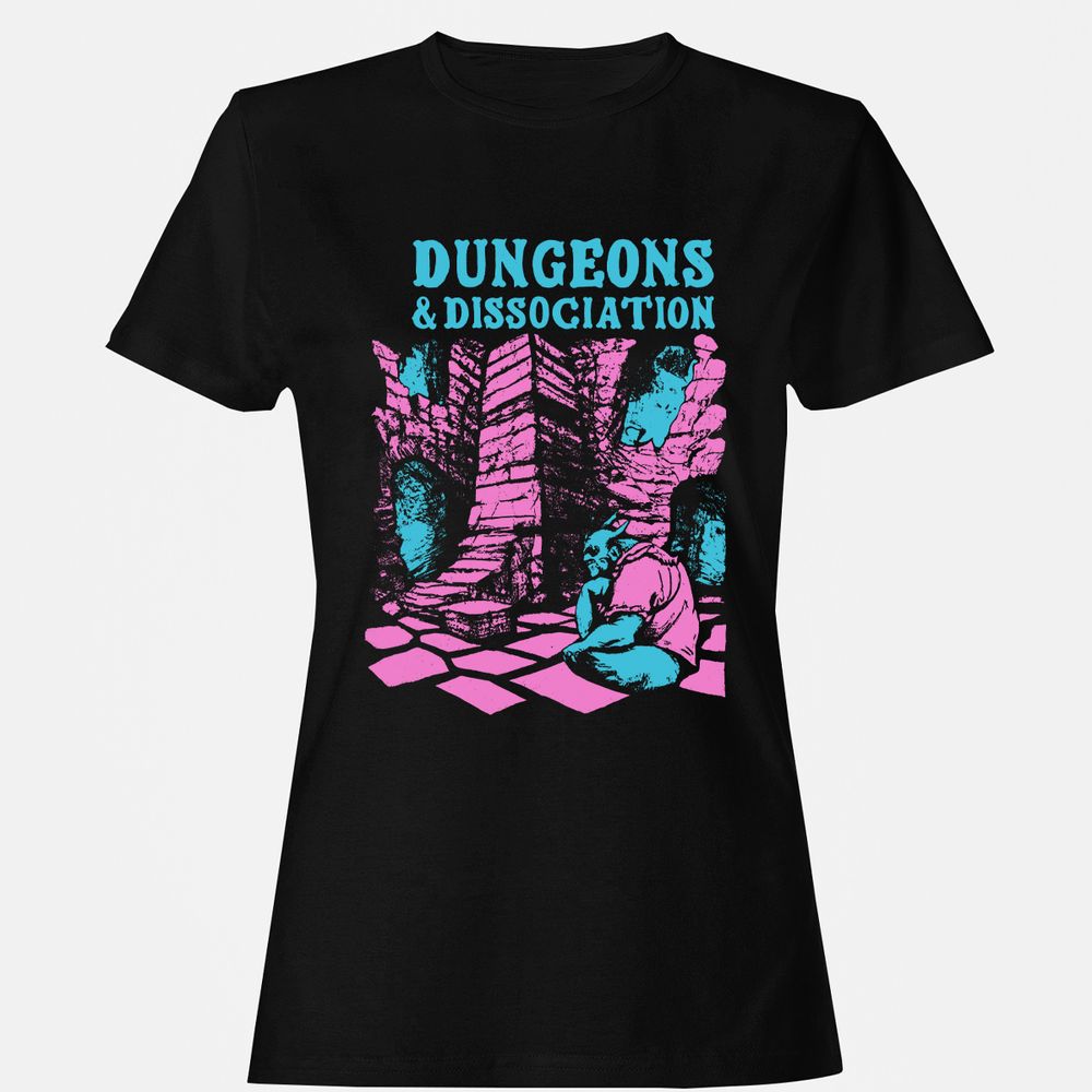 Dungeons And Dissociation Women's T-Shirt - Black - 1
