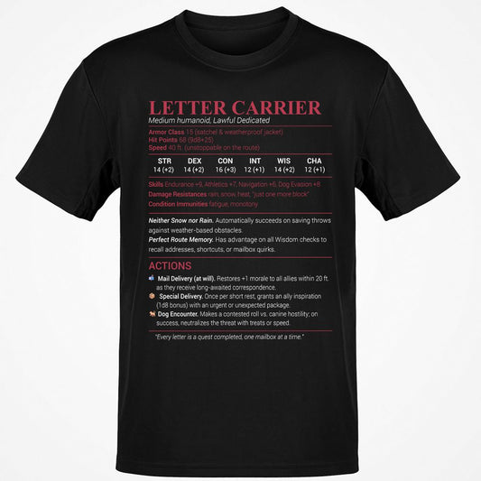 Letter Carrier Classic Unisex T-Shirt - Black - 1