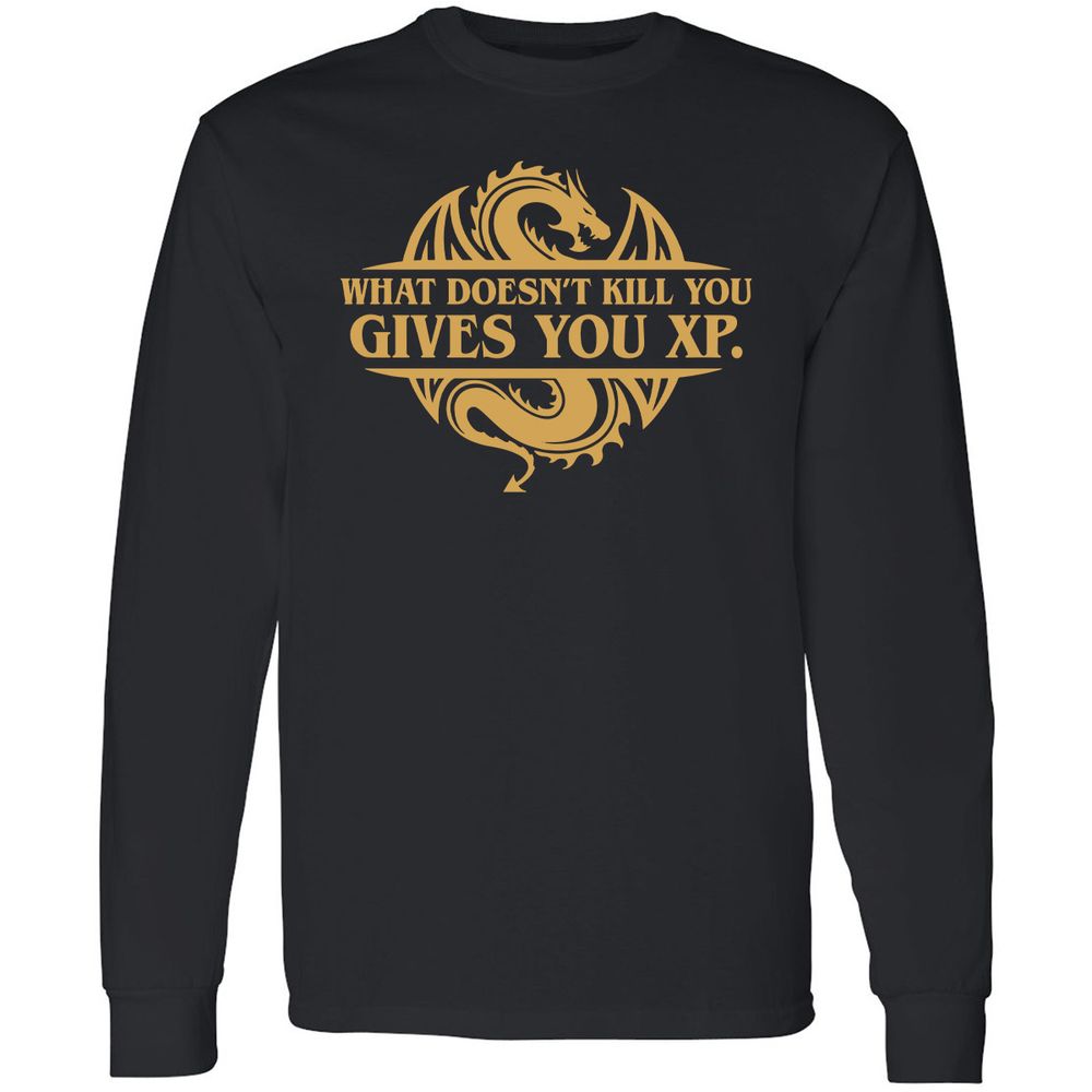 What Doesn't Kill You Gives You XP Long Sleeve T-Shirt - Black - 1
