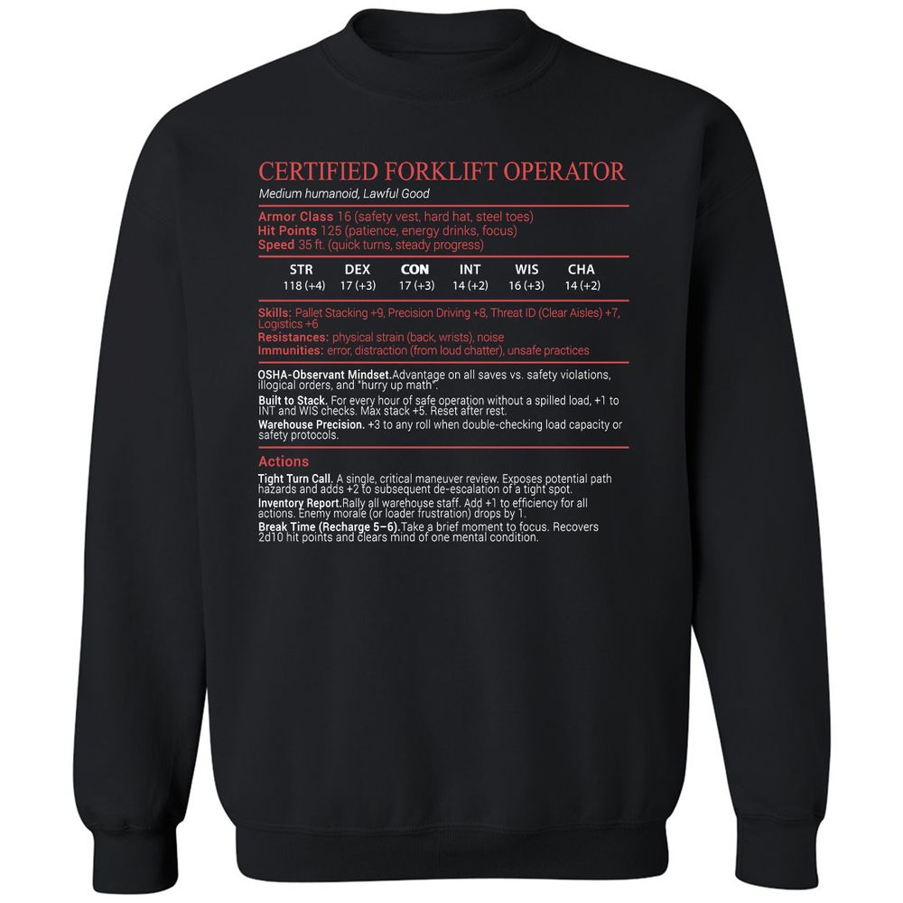 Certified Forklift Operator Stats Block - Black - 1