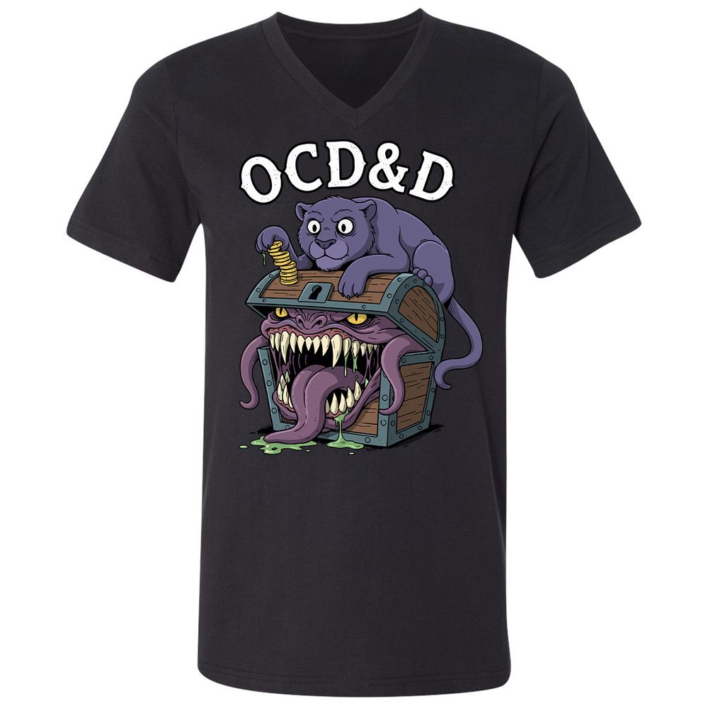 OCD&D Unisex V-Neck T-Shirt - Black - 1
