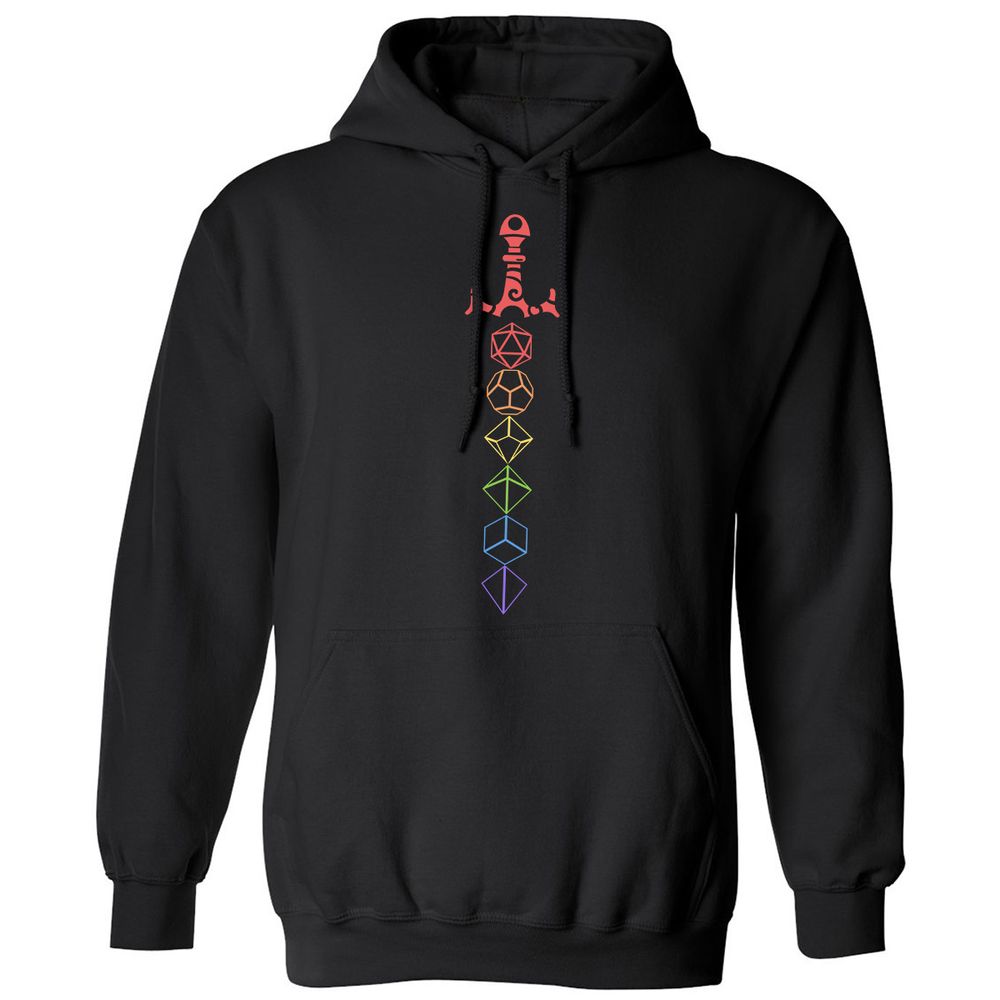 Rainbow Dice Sword LGBT Classic Unisex Hoodie - Black - 1