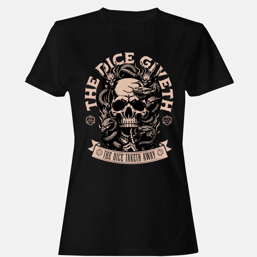The Dice Giveth The Dice Taketh Away Women's T-Shirt - Black - 1