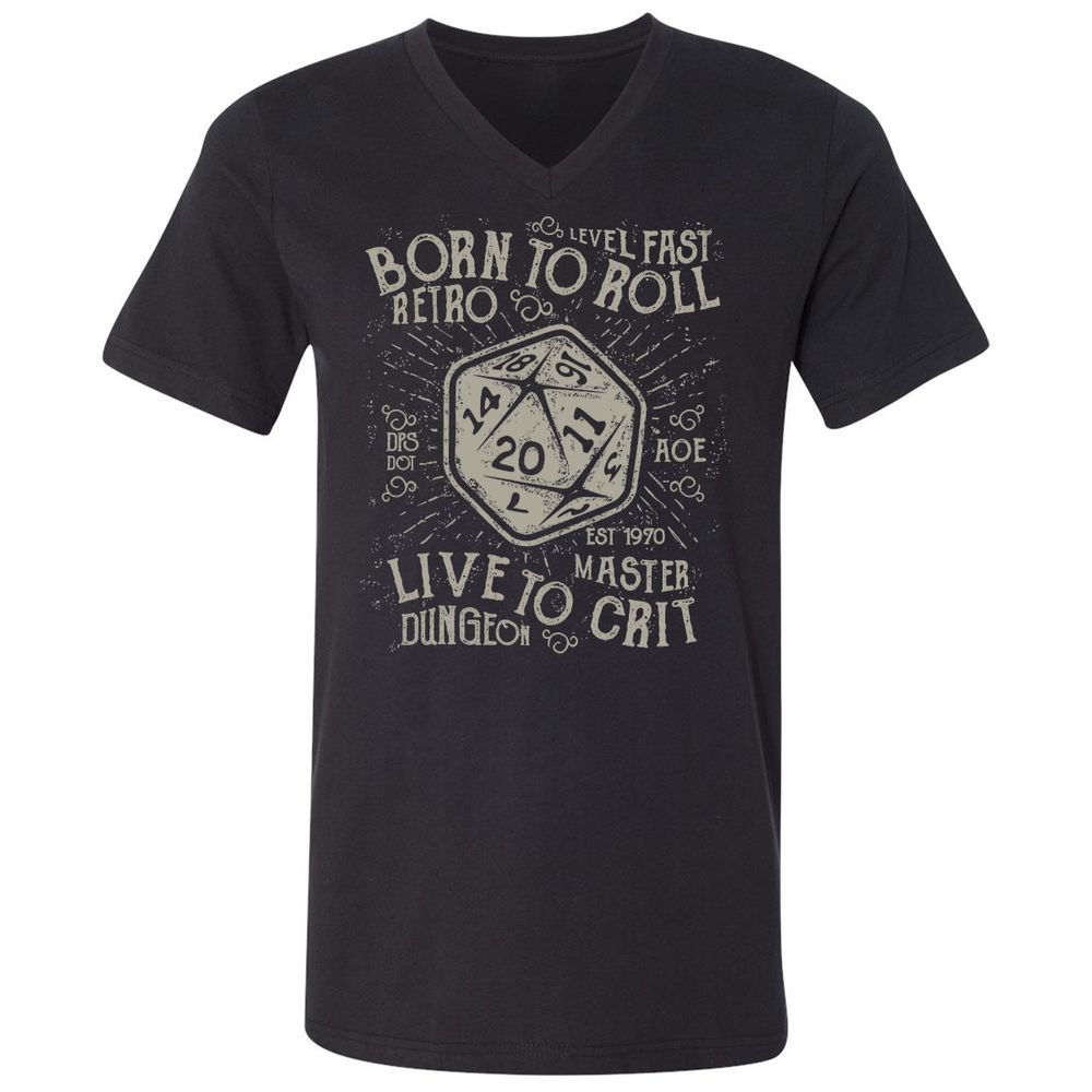 Born To Roll Live To Crit Unisex V-Neck T-Shirt - Black - 1