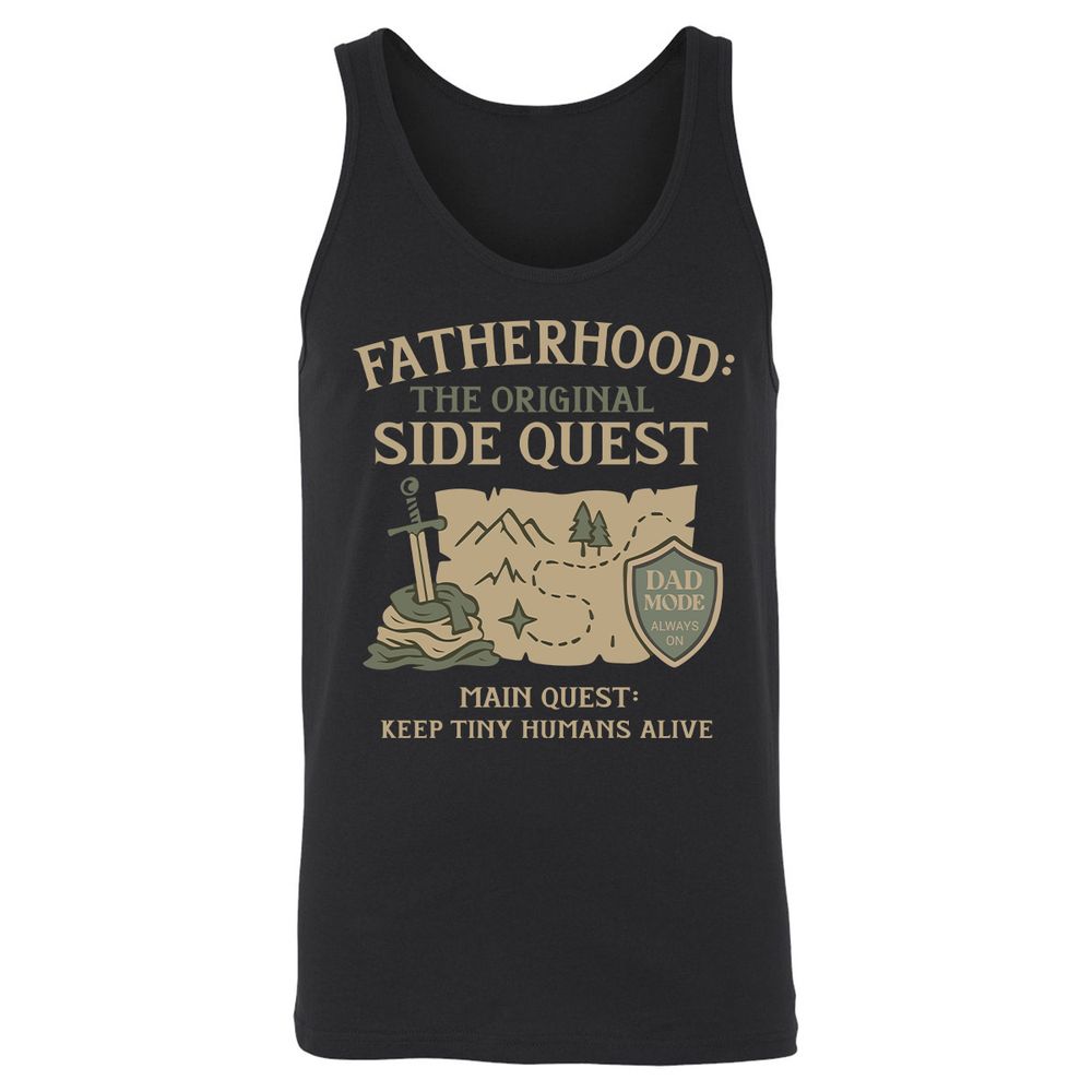 Fatherhood The Original Side Quest Unisex Jersey Tank - Black - 1
