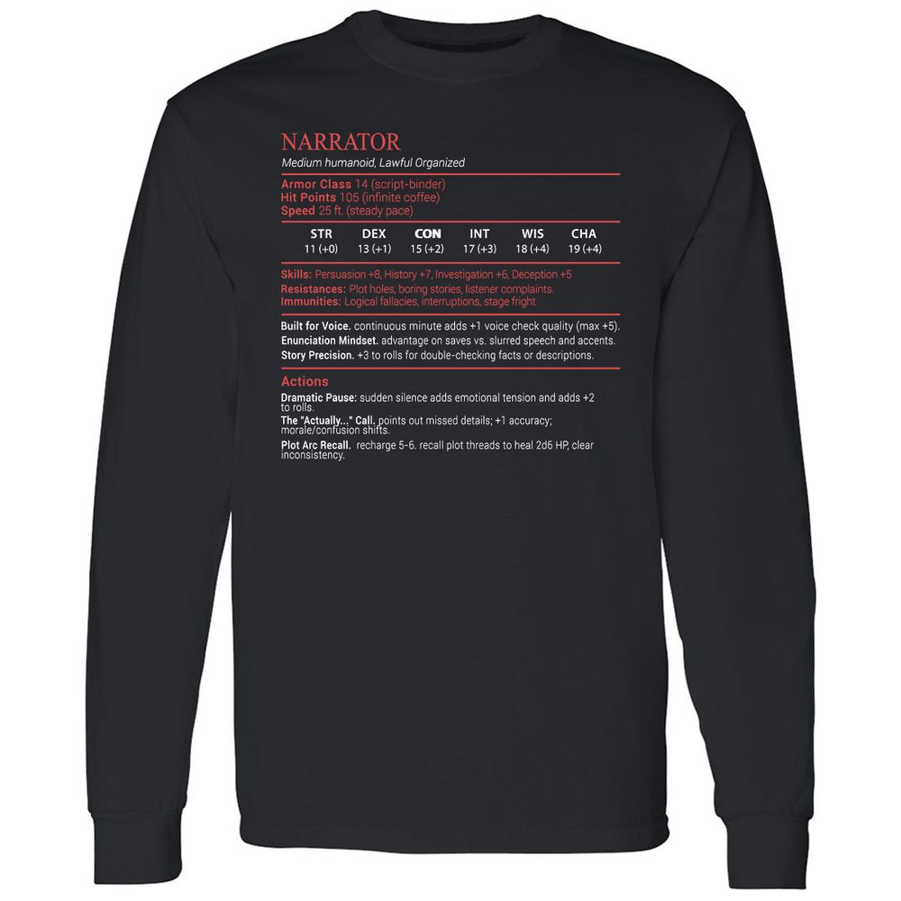 Narrator Stats Block - Black - 1