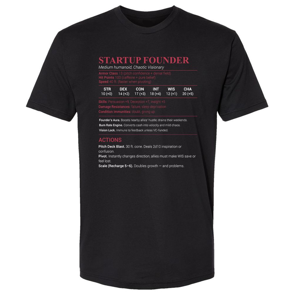 Startup Founder Premium Unisex T-Shirt - Black - 1