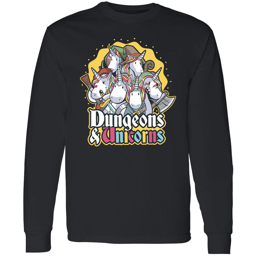 Dungeons And Unicorns Long Sleeve T-Shirt - Black - 1