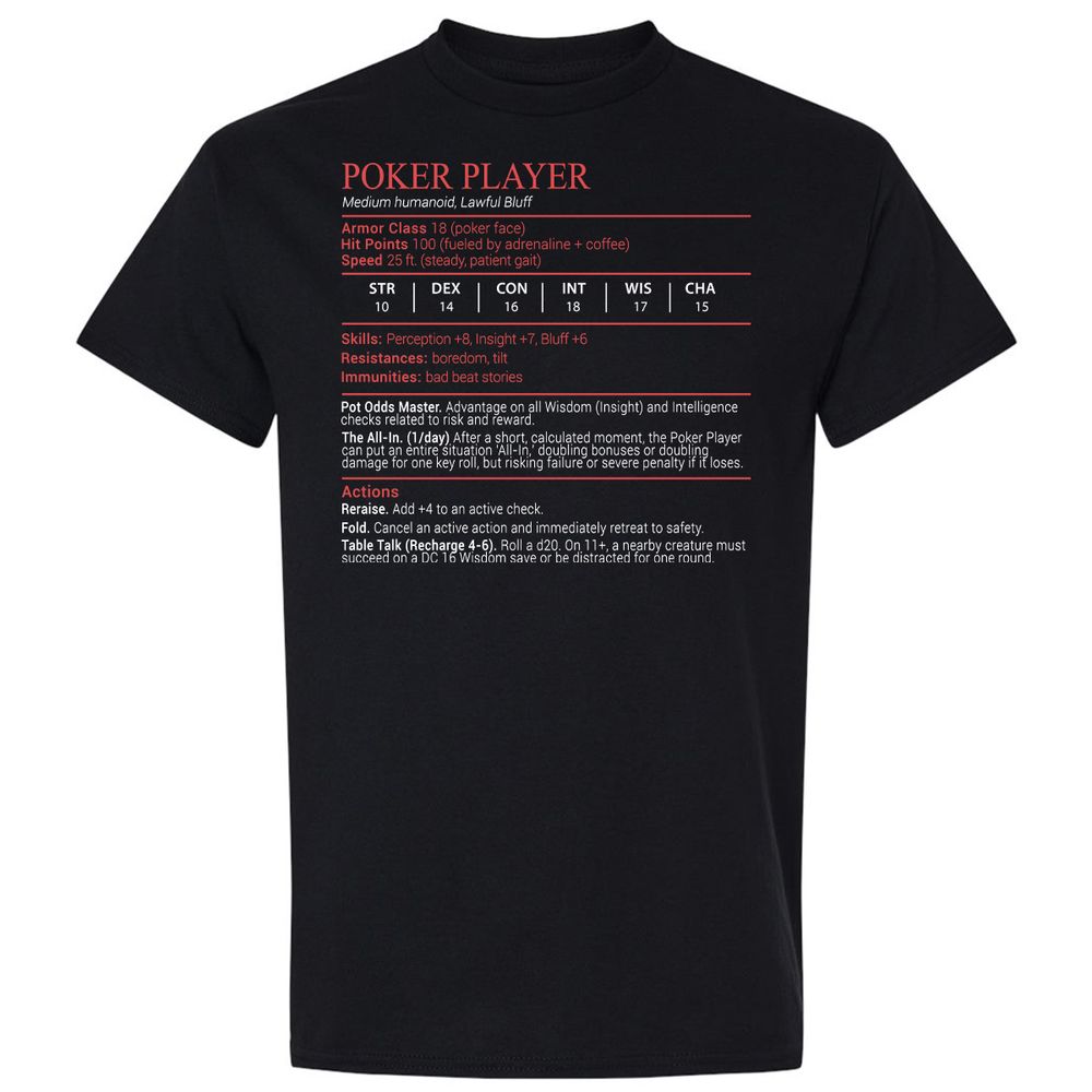 Poker Player Stats Block - Black - 1