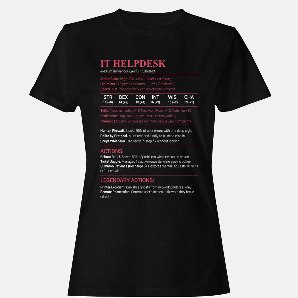 IT Helpdesk Women's T-Shirt - Black - 1
