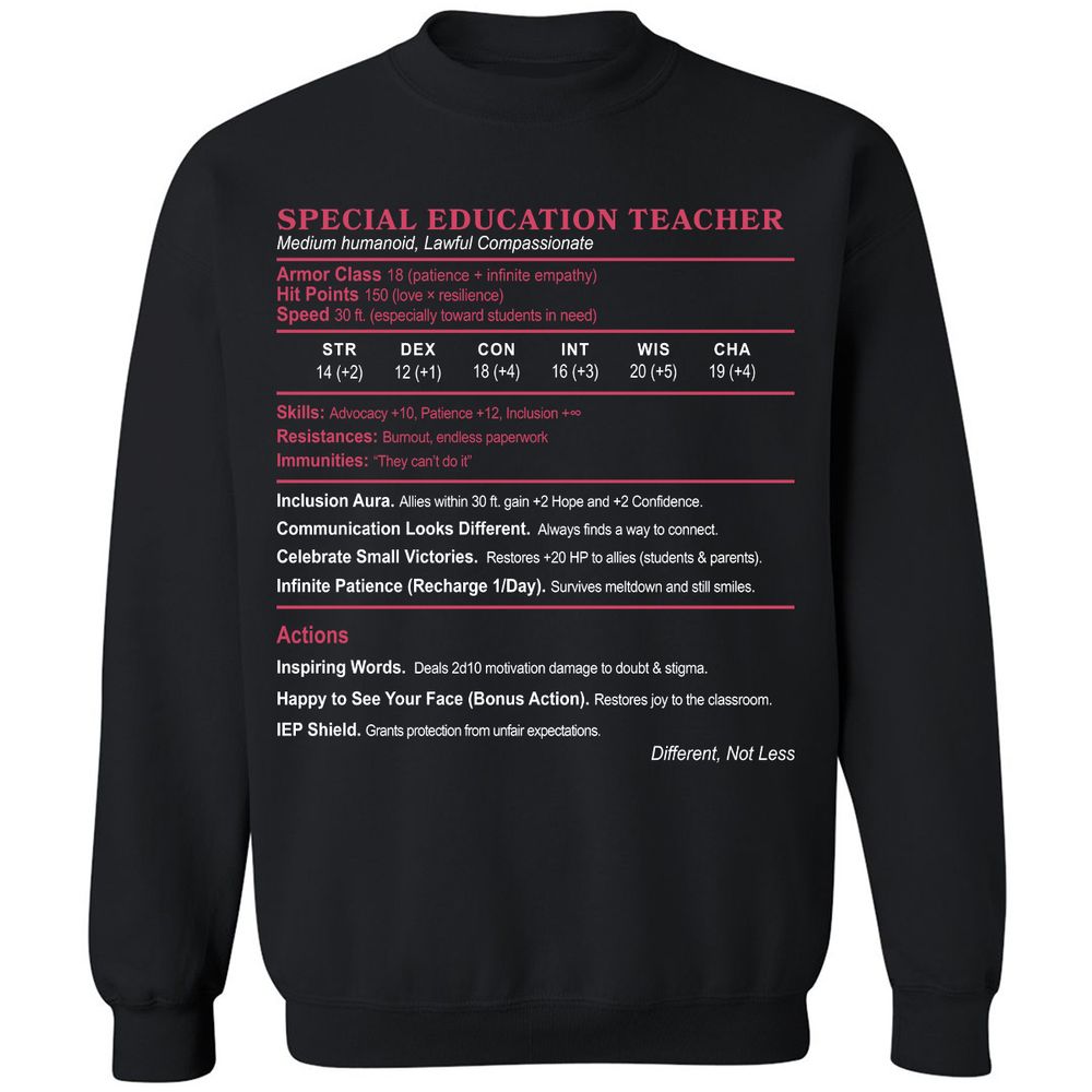 Special Education Teacher Classic Unisex Sweatshirt - Black - 1