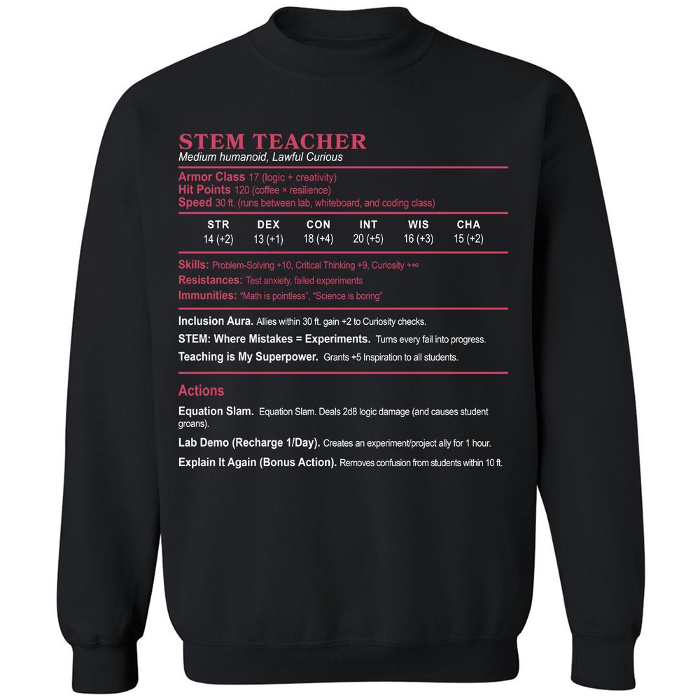 STEM TEACHER Classic Unisex Sweatshirt - Black - 1