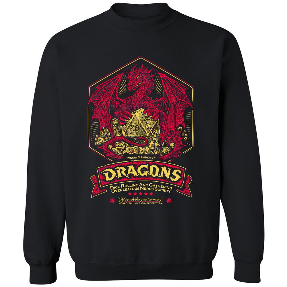 Fantasy Dragon With Dice - Black - 1