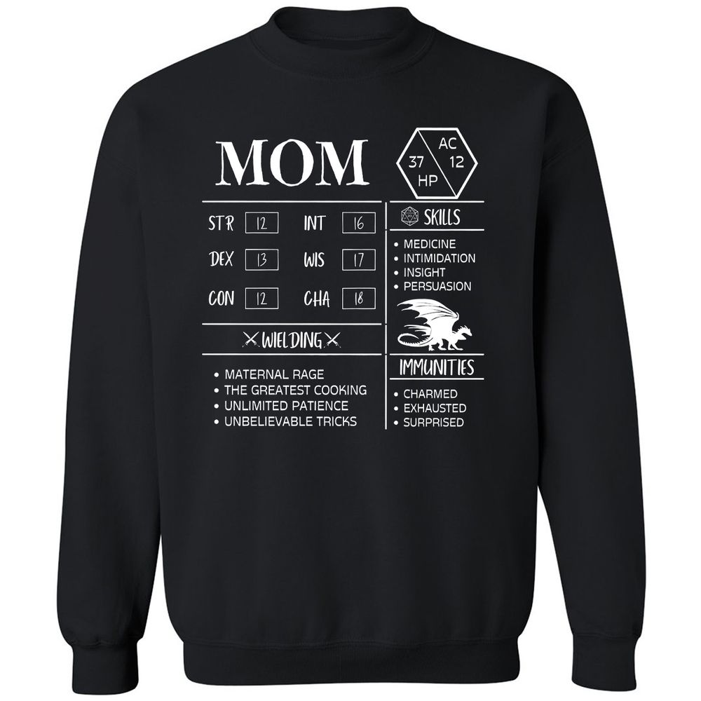 Mom Stats 2 Classic Unisex Sweatshirt - Black - 1