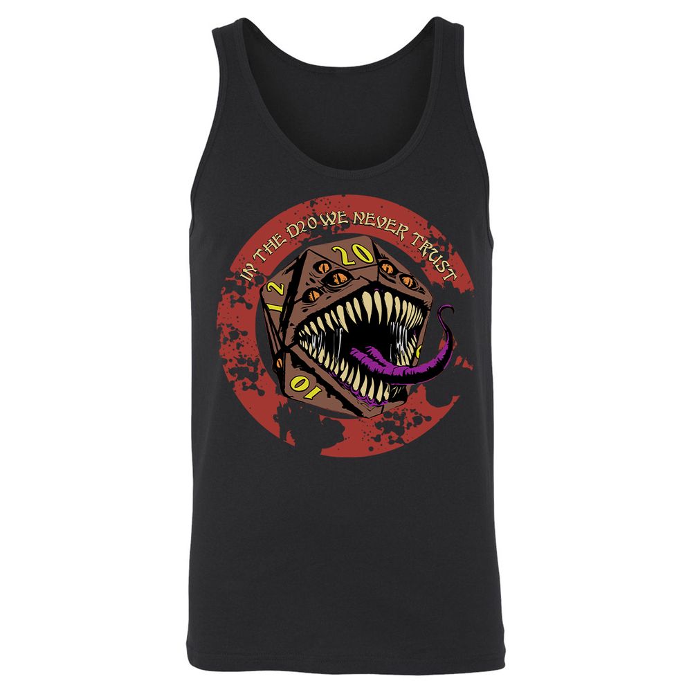 In The D20 We Never Trust Unisex Jersey Tank - Black - 1