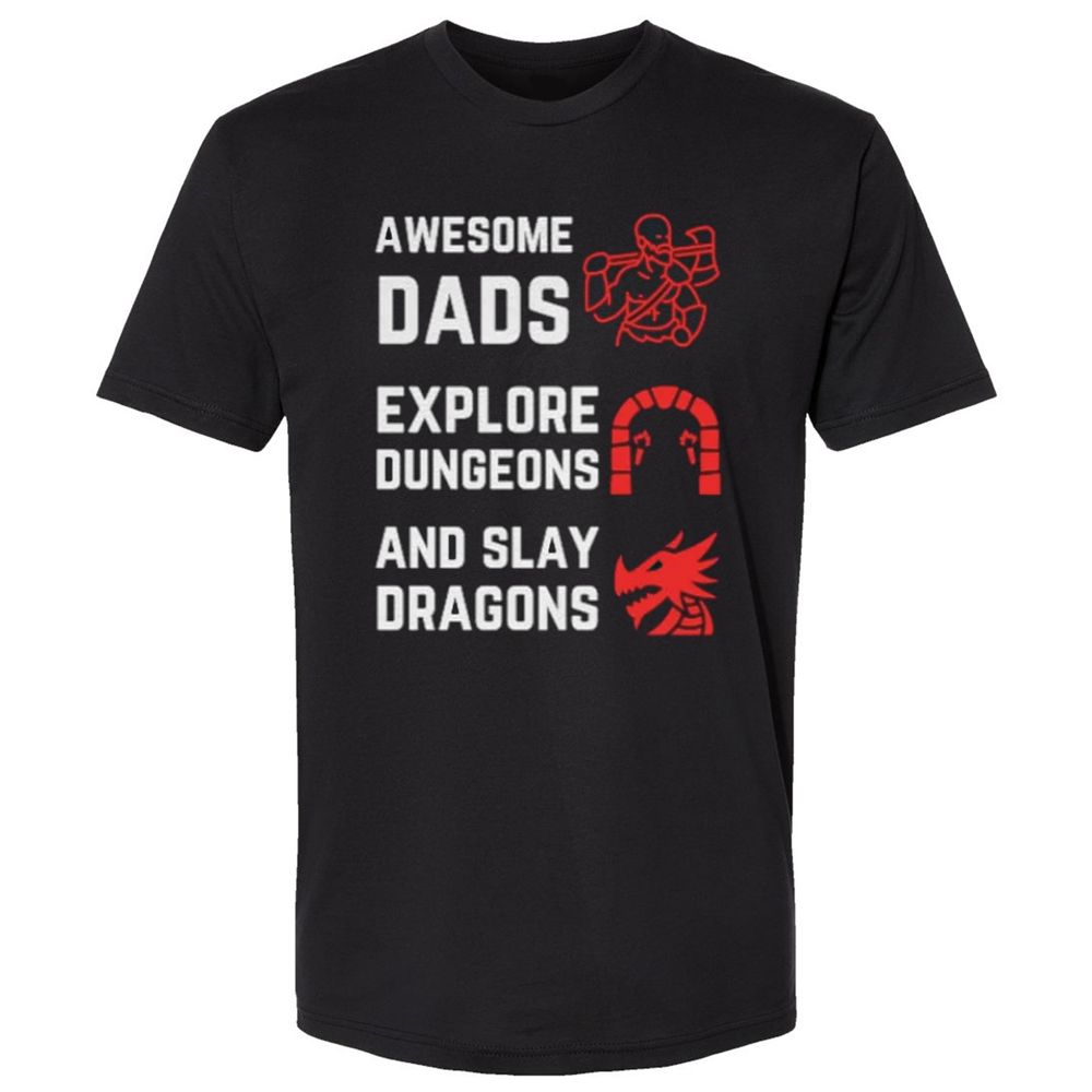 Awesome Dad Fathers Day Premium Unisex T-Shirt - Black - 1