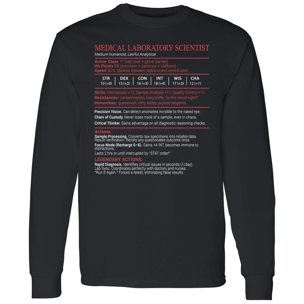 Medical Laboratory Scientist Stats Block - Black - 1