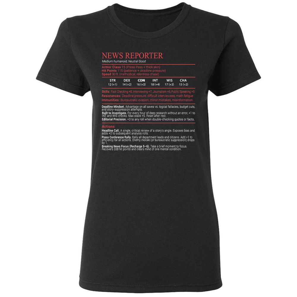 News Reporter Stats Block - Black - 1