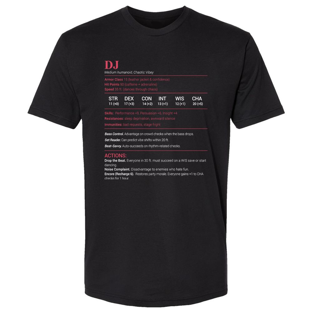 DJ Stats Premium Unisex T-Shirt - Black - 1