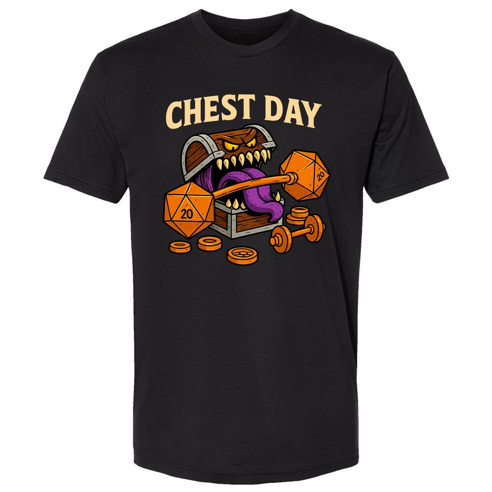 Chest Day Premium Unisex T-Shirt - Black - 1