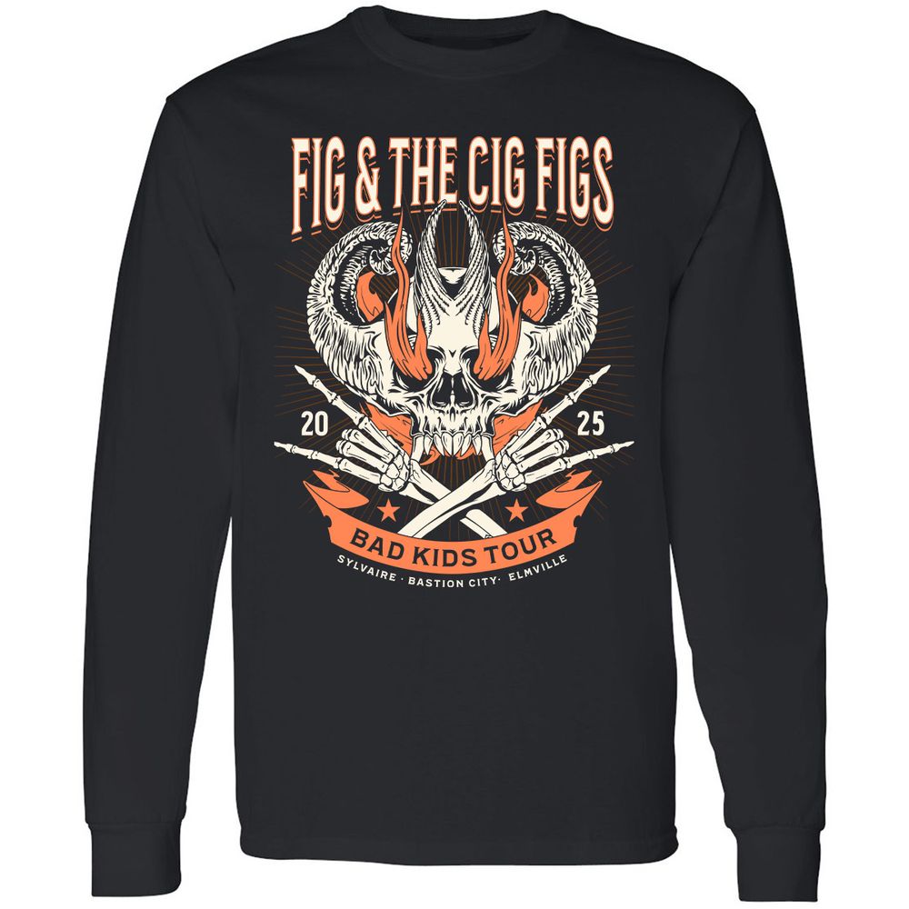 Fig and the Cig Figs, Dimension 20 Long Sleeve T-Shirt - Black - 1