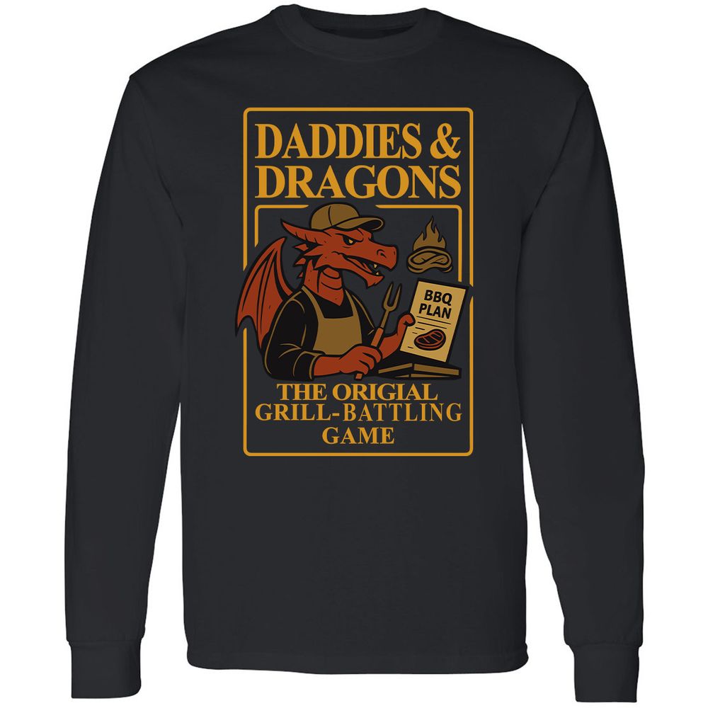 Daddies & Dragons Long Sleeve T-Shirt - Black - 1