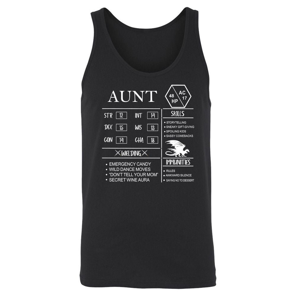 Aunt Stats Unisex Jersey Tank - Black - 1