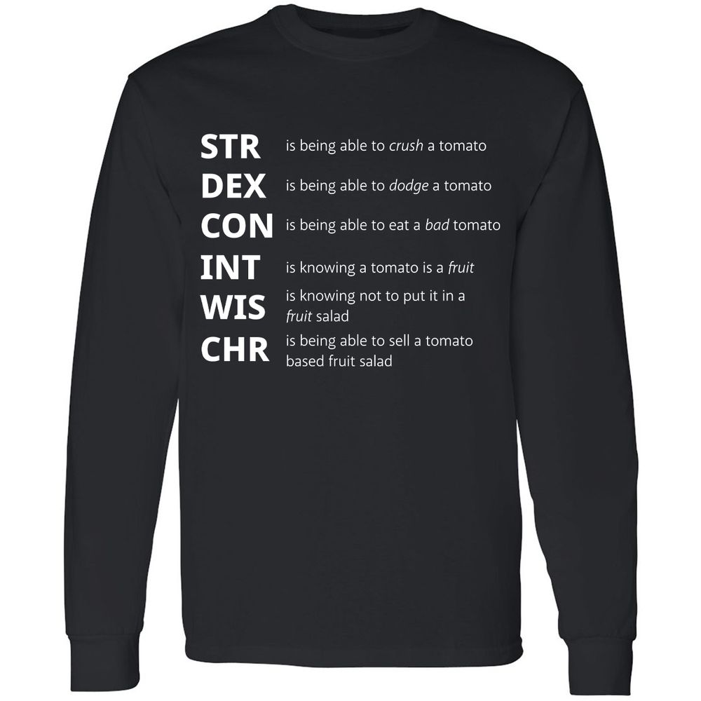 Tomato Stats – RPG Meme Edition - Black - 1