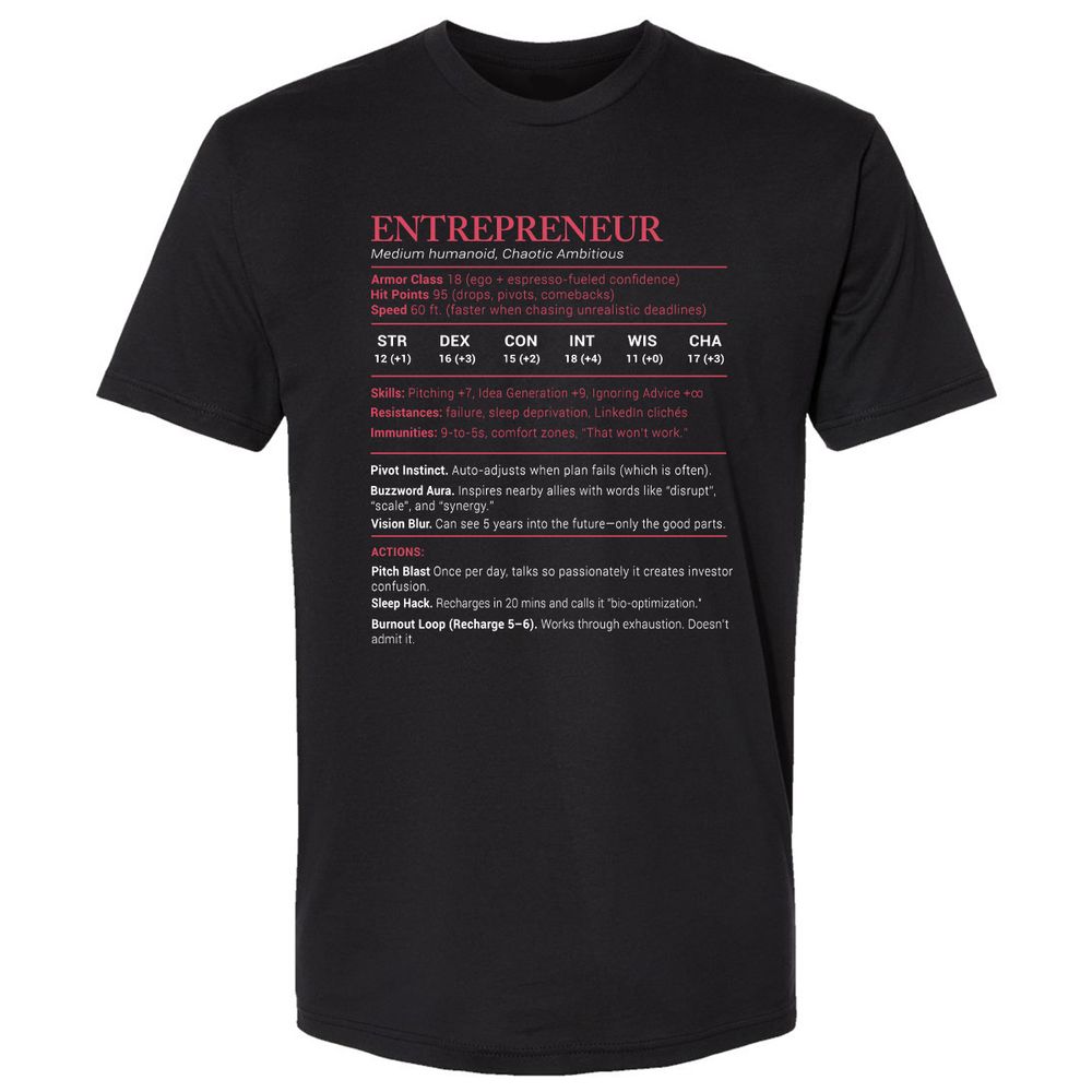 Entrepreneur Stats Premium Unisex T-Shirt - Black - 1