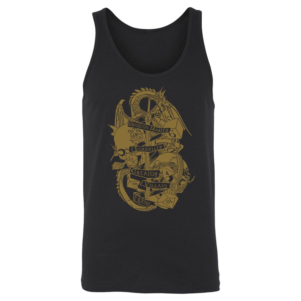 Dungeon Master Dragon Unisex Jersey Tank - Black - 1