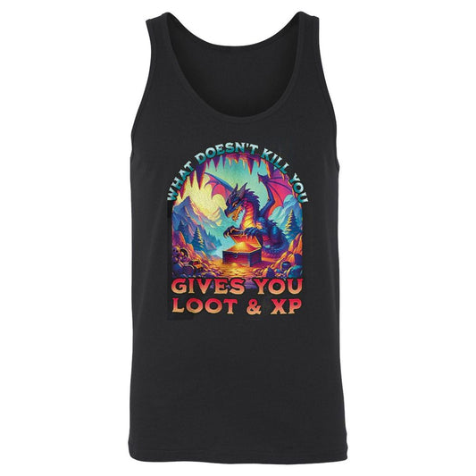 What Doesn't Kill You Give You Loot & XP Unisex Jersey Tank - Black - 1
