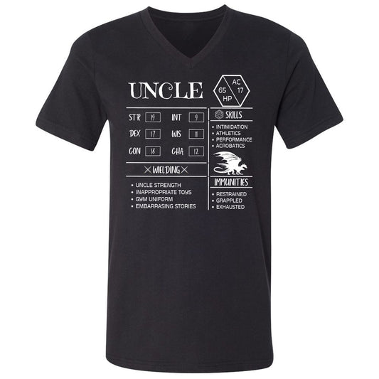 Uncle Stats 2 Unisex V-Neck T-Shirt - Black - 1