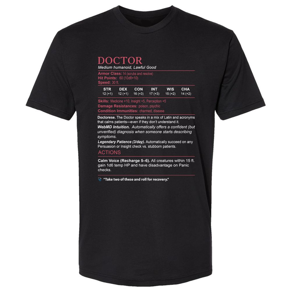 Doctor Stats Premium Unisex T-Shirt - Black - 1