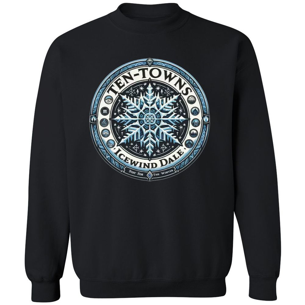 Ten-Towns Icewind Dale Classic Unisex Sweatshirt - Black - 1