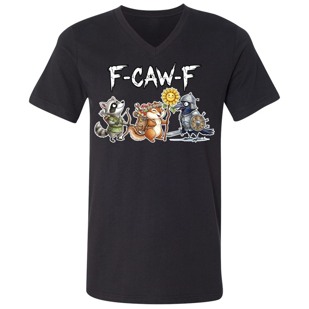 F-CAW-F Adventuring party Unisex V-Neck T-Shirt - Black - 1