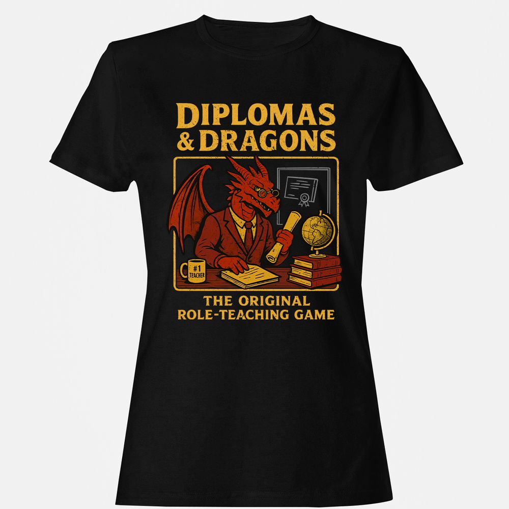 Diplomas & Dragons Women's T-Shirt - Black - 1