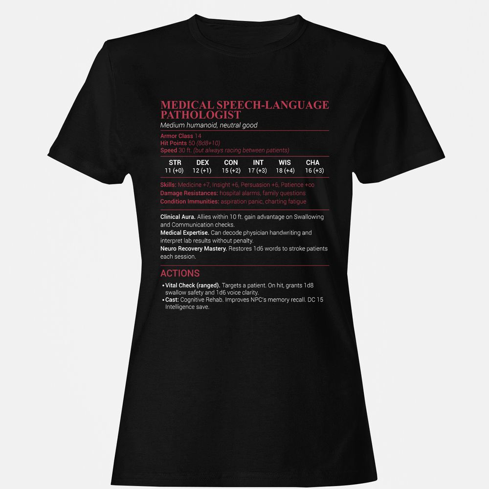 Medical SLP Women's T-Shirt - Black - 1