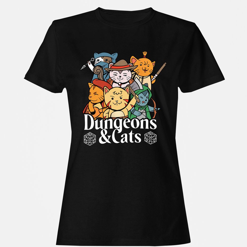 Dungeons & Cats Women's T-Shirt - Black - 1