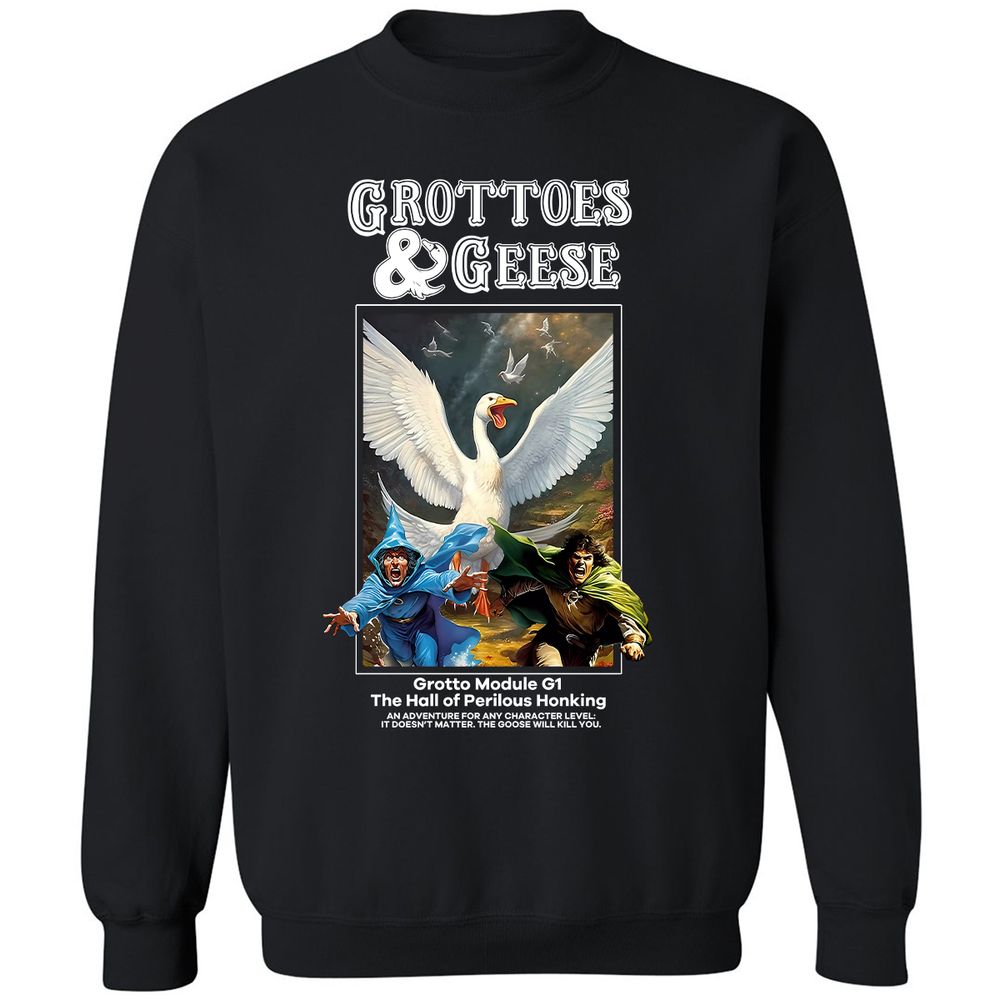 Grottoes & Geese Classic Unisex Sweatshirt - Black - 1
