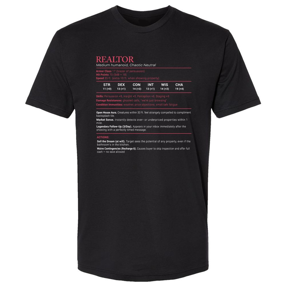 Realtor Stats Premium Unisex T-Shirt - Black - 1