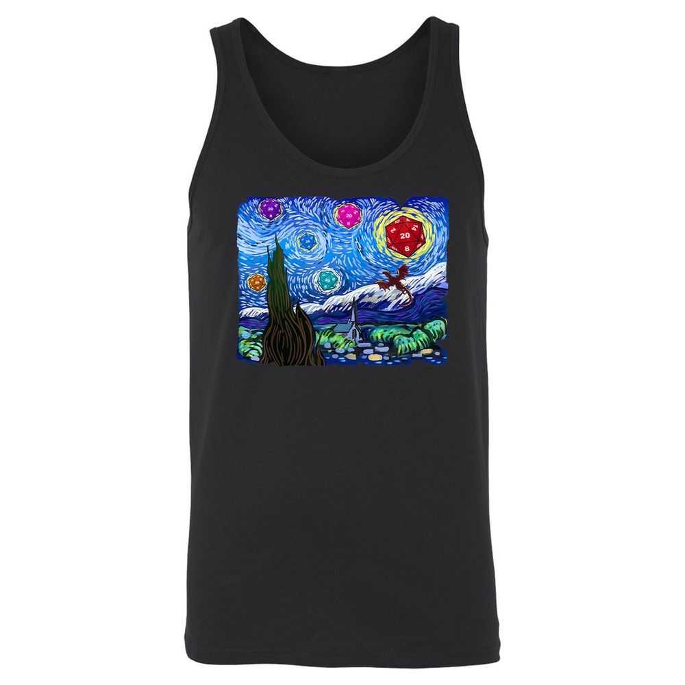 Dragon Starry Night Unisex Jersey Tank - Black - 1
