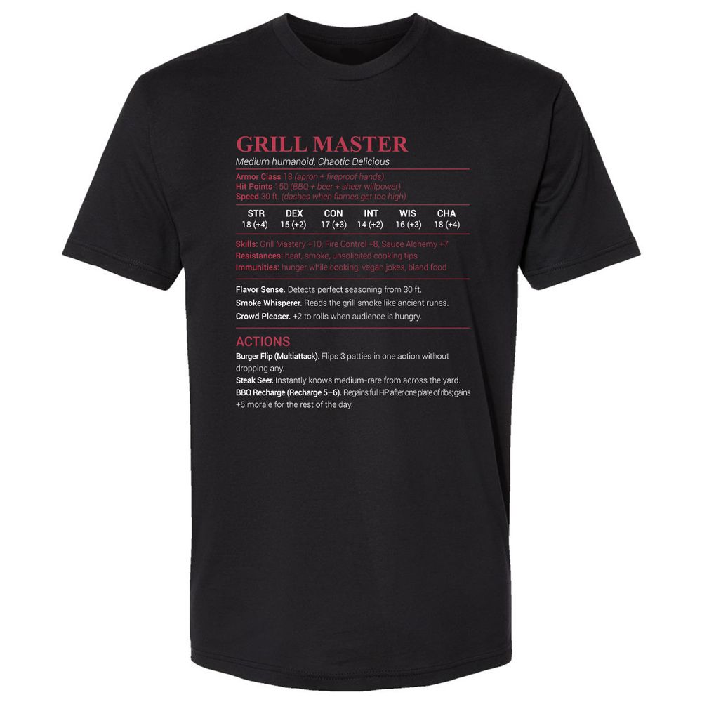 Grill Master Premium Unisex T-Shirt - Black - 1