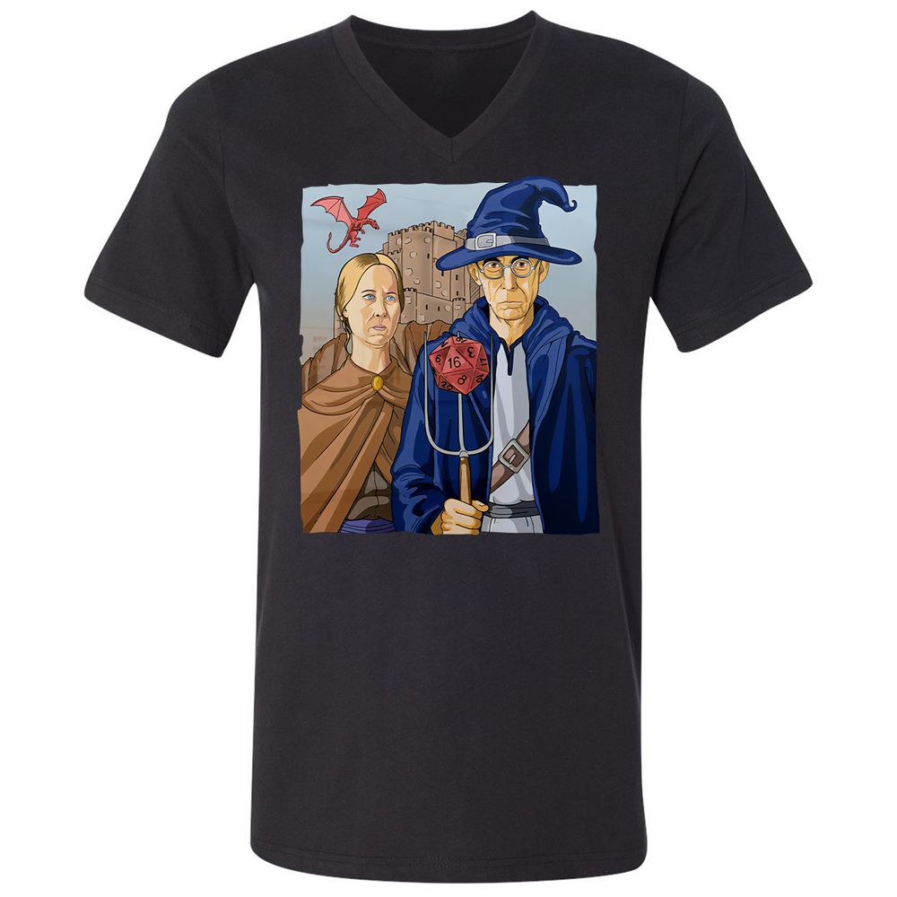 DnD Gothic Unisex V-Neck T-Shirt - Black - 1