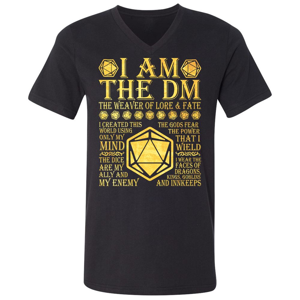 I Am The DM Unisex V-Neck T-Shirt - Black - 1