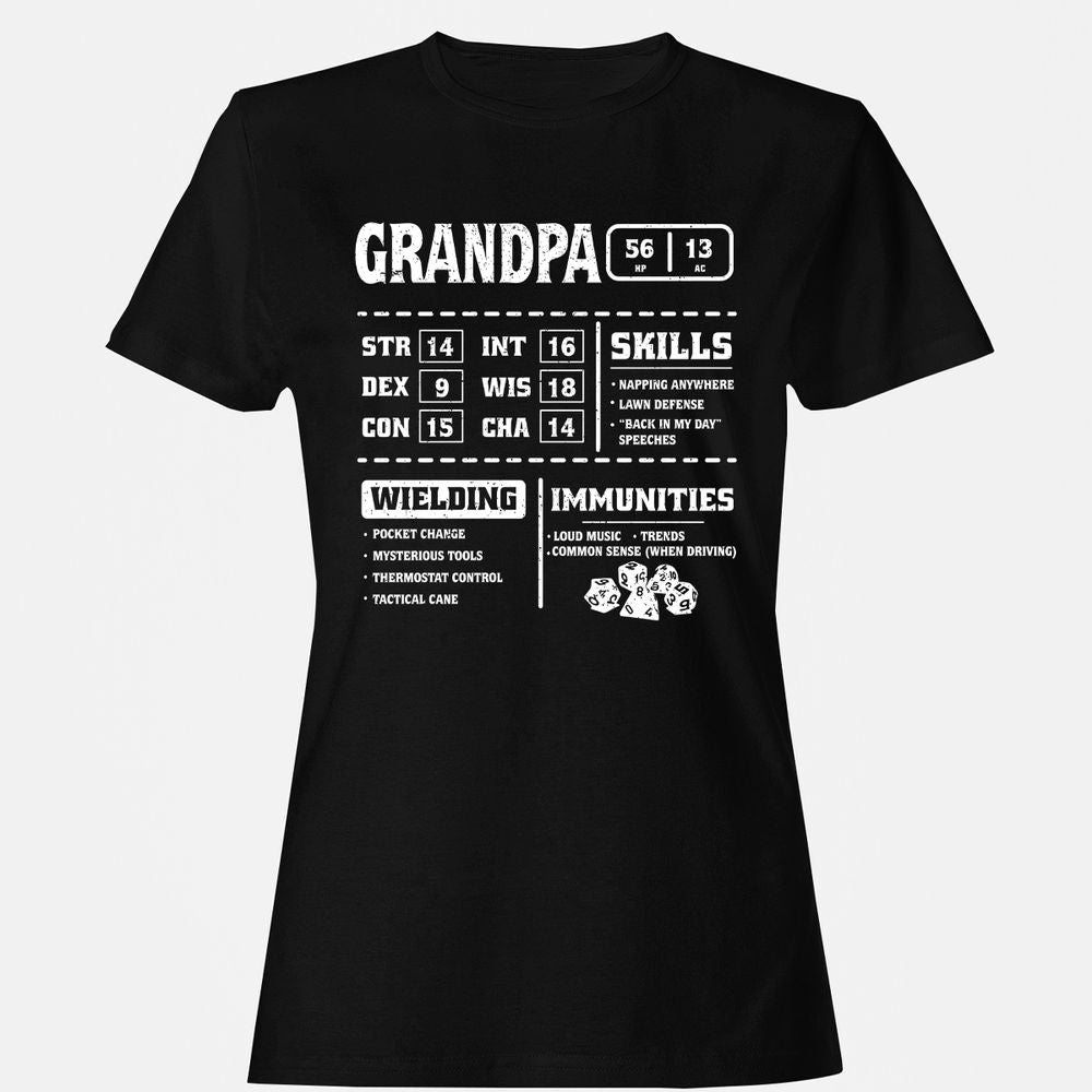 Grandpa Stats 2 Women's T-Shirt - Black - 1