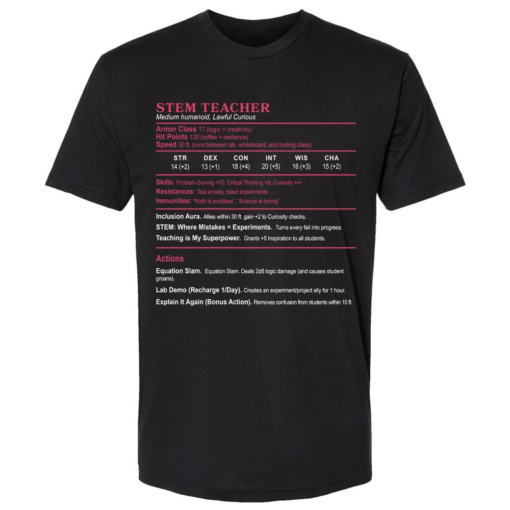 STEM TEACHER Premium Unisex T-Shirt - Black - 1