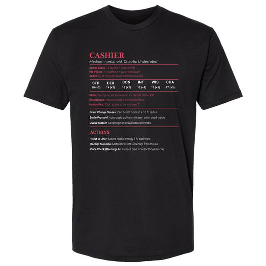 Cashier Stats Premium Unisex T-Shirt - Black - 1