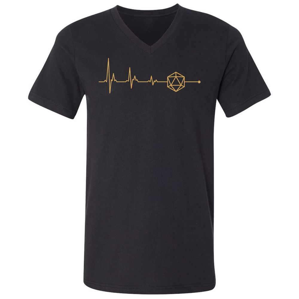D20 Dice Is My Life Unisex V-Neck T-Shirt - Black - 1